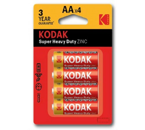 Батарейки  R6-4BL SUPER HEAVY DUTY Zinc [KAAHZ-4] (80/400/26400)  Б0005119  Kodak