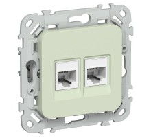 FLITE Розетка 2-ая компьютерная RJ45 кат.5Е UTP РК5е-2-0-ФлП панг  FI-K22-1-K92  IEK