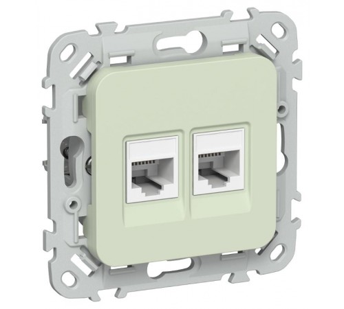 FLITE Розетка 2-ая компьютерная RJ45 кат.5Е UTP РК5е-2-0-ФлП панг  FI-K22-1-K92  IEK