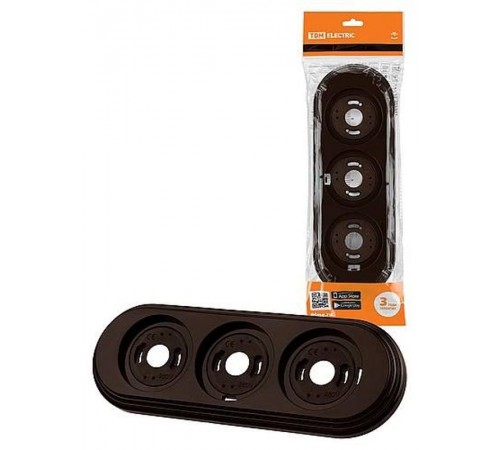 Рамка 3-х постовая коричневая "Виви"   SQ1820-1491  TDM