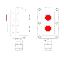 Взрывонепроницаемый пост управления из алюминия LCSD-02-B-MC-L1R(220)x1-P1R(11)x1-PCMB-KAEPM3MHK-20  LCSD21000094  DKC