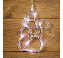 Фигура светодиодная "Снеговик" на присоске с подвесом, цвет белый  501-013  NEON-NIGHT