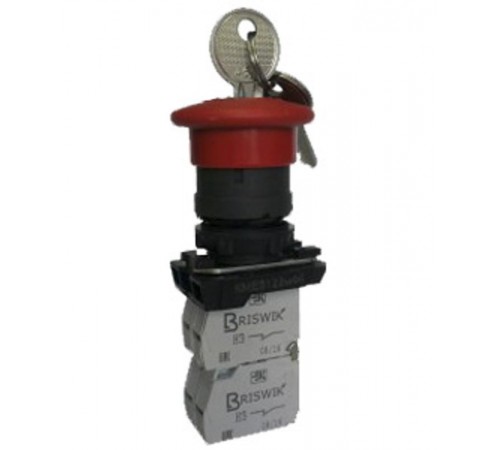 КМЕ 5111м -К УХЛ3, красный, 1но+1нз, гриб с фиксацией и ключом, IP 40, выключатель кнопочный (ЭТ)  ET006863  Электротехник