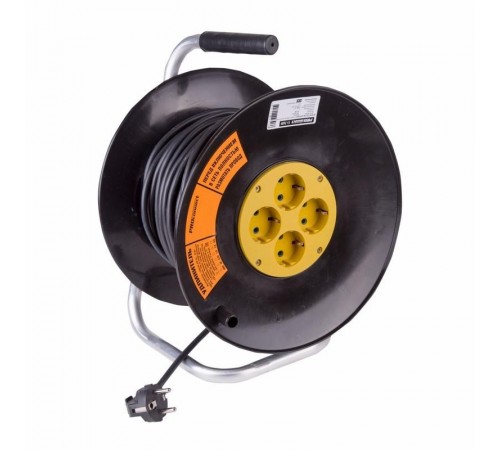 Удлинитель силовой на катушке 4 гнезда с/з 30 м 3х1,5 мм OPTIMA PROCONNECT  11-7609  PROconnect