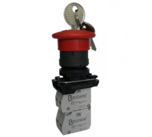 КМЕ 5111м -К УХЛ3, красный, 1но+1нз, гриб с фиксацией и ключом, IP 40, выключатель кнопочный (ЭТ)  ET006863  Электротехник