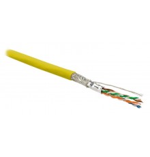 SFUTP4-C6-P26-IN-LSZH-YL-500 (500 м) Кабель витая пара, экранир. SF/UTP, категория 6, 4 пары(26 AWG), многожил. (patch) LSZH  445053  Hyperline