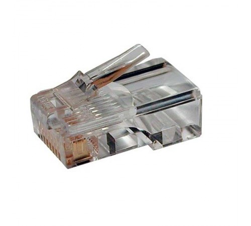 Разъем под витую пару PLUG-8P8C-U-C3-100 RJ-45(8P8C) кат.3 (6 µ"/ 6м.дюй.),универсальный (д. одн. и многож. каб.) (100 шт)  49344  Hyperline