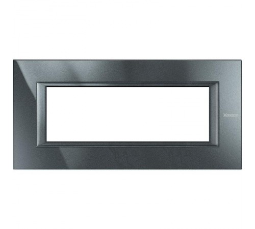 Axolute. Рамка декоративная прямоугольная итальянского стандарта. Цвет "Антрацит" Монохром. 6 модулей.  HA4806HS  Legrand