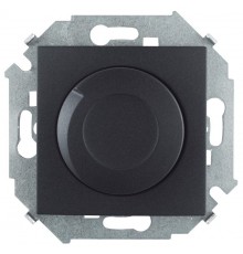 Simon 15 Графит Светорегулятор поворотно-нажимной, 500Вт, 230В, винт. зажим  1591311-038  Simon