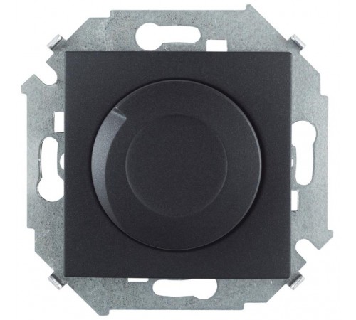 Simon 15 Графит Светорегулятор поворотно-нажимной, 500Вт, 230В, винт. зажим  1591311-038  Simon