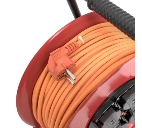 Удлинитель на катушке "Гефест 2.0" 4 гнезда 50м с заземлением и предохранителем КГ 3*1,5 16А/3,5кВт IP44 PROxima  UKG02-16-R315-4-50-IP44  EKF