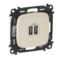 Valena ALLURE Сл.кость Розетка 2-ая USB 240В/5В 1500мА (с лицевой панелью)  754996  Legrand