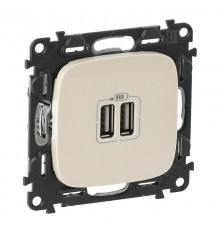 Valena ALLURE Сл.кость Розетка 2-ая USB 240В/5В 1500мА (с лицевой панелью)  754996  Legrand