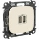 Valena ALLURE Сл.кость Розетка 2-ая USB 240В/5В 1500мА (с лицевой панелью)  754996  Legrand