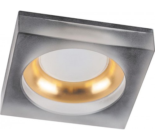 Светильник точечный встраиваемый под лампу DL2540 MR16 13W G5.3 "квадрат", матовый черный,золото  32635  FERON