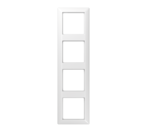Рамка 4-кратная для вертикальной и горизонтальной установки; термопласт, белая  AS584BFWW  Jung