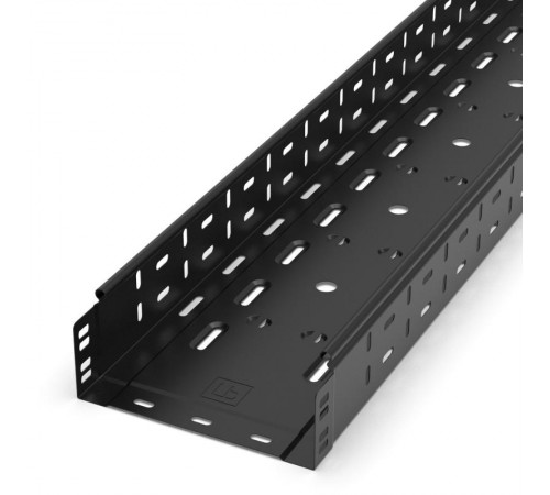 Лоток перфорированный Стандарт 200х80х3000 (0,8 мм) RAL 9005 (6 м/уп)  PR16.9989  Промрукав