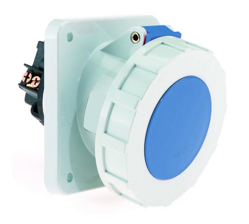 Розетка встраиваемая наклонная 63А 3p (1P+N+PE) IP67 230в фланец 100х192 12569 I 12569-Bals I Bals