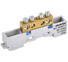 TEKFOR Шина N "ноль" неизолированная на универсальном держателе 8х12-4-С  TF-NN20-04-DL-K07  IEK