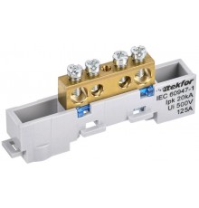 TEKFOR Шина N "ноль" неизолированная на универсальном держателе 8х12-4-С  TF-NN20-04-DL-K07  IEK