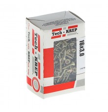 Саморезы универсальные 16х3,0 мм (500 шт) желтые - коробка с окном ( 0,274 кг)  102224  Tech-KREP