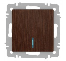 Выключатель Intro Accent 6-102-10 с подсветкой, 10А-250В, IP20, СУ, AL/CU, венге  Б0063449  Intro