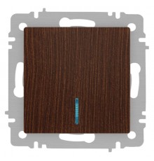 Выключатель Intro Accent 6-102-10 с подсветкой, 10А-250В, IP20, СУ, AL/CU, венге  Б0063449  Intro