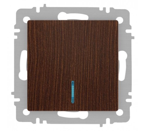 Выключатель Intro Accent 6-102-10 с подсветкой, 10А-250В, IP20, СУ, AL/CU, венге  Б0063449  Intro