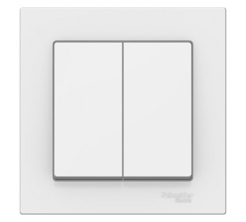 AtlasDesign Белый Выключатель 2-клавишный сх.5, 10АХ, (в сборе с рамкой)  ATN000152  SE