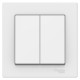 AtlasDesign Белый Выключатель 2-клавишный сх.5, 10АХ, (в сборе с рамкой)  ATN000152  SE