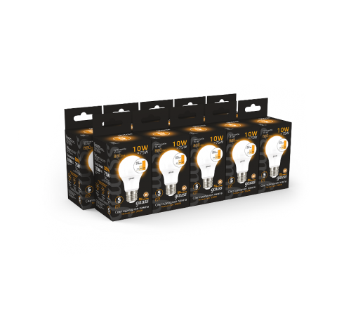Лампа светодиодная LED 10Вт E27 220В 2700К A60, диммируемая  102502110-S  Gauss