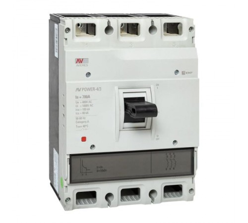 Выключатель автоматический AV POWER-4/3 700А 100kA TR AVERES  mccb-43-700H-TR-av  EKF
