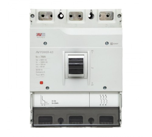 Выключатель автоматический AV POWER-4/3 700А 100kA TR AVERES  mccb-43-700H-TR-av  EKF