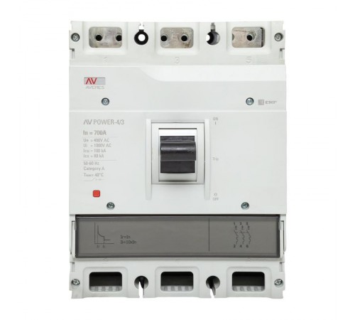 Выключатель автоматический AV POWER-4/3 700А 100kA TR AVERES  mccb-43-700H-TR-av  EKF