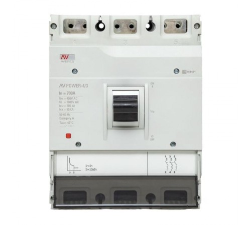 Выключатель автоматический AV POWER-4/3 700А 100kA TR AVERES  mccb-43-700H-TR-av  EKF