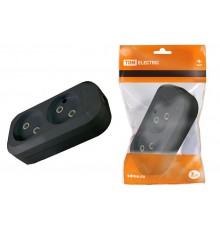 Колодка розеточная 2 гнезда 2П б/з 10А 250В черная  SQ1806-0112  TDM