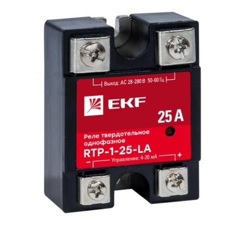 Реле твердотельное однофазное с регулированием 4-20мА RTP-25-LA EKF PROxima   rtp-1-25-la   EKF