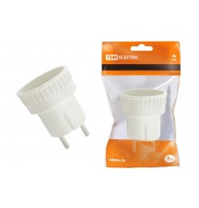 Адаптер (розетка б/з - SHUKO) 6А 250В белый  SQ1806-0023  TDM