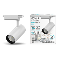 Светильник светодиодный трековый цилиндр 32W 2940lm 4000K 180-220V IP20 75*216мм белый линза 36  TR087  Gauss