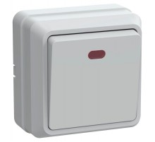 ОКТАВА белый Выключатель 1-клавишный с индикацией О/У 10А ВС20-1-1-ОБ EVO11-K01-10-DC  GENERICA