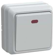 ОКТАВА белый Выключатель 1-клавишный с индикацией О/У 10А ВС20-1-1-ОБ EVO11-K01-10-DC  GENERICA