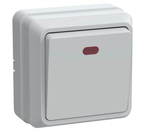 ОКТАВА белый Выключатель 1-клавишный с индикацией О/У 10А ВС20-1-1-ОБ EVO11-K01-10-DC  GENERICA