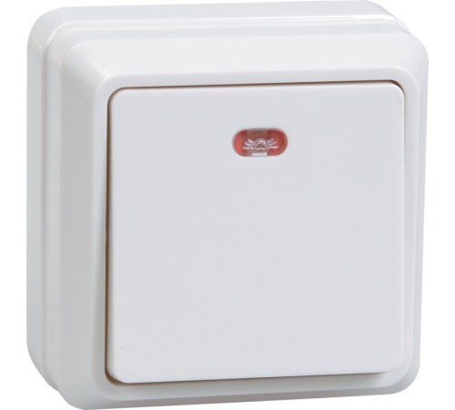 ОКТАВА белый Выключатель 1-клавишный с индикацией О/У 10А ВС20-1-1-ОБ EVO11-K01-10-DC  GENERICA