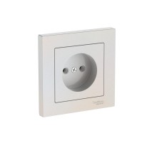 AtlasDesign Жемчуг Розетка без заземления, 16А, (в сборе с рамкой), быстрозажимные клеммы  ATN000440S  SE