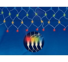 Гирлянда-сетка светодиодная    ULD-N4207-320/DTA MULTI IP20   4,2х0,75 м, 320 светодиодная , разноцветная, с контр. шнур прозр., IP20  06731  Uniel