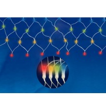 Гирлянда-сетка светодиодная    ULD-N4207-320/DTA MULTI IP20   4,2х0,75 м, 320 светодиодная , разноцветная, с контр. шнур прозр., IP20  06731  Uniel