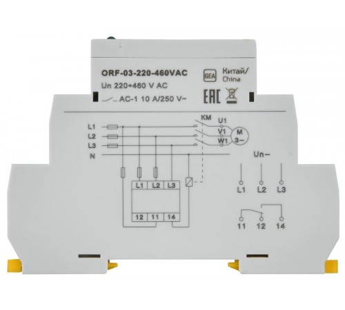 Реле фаз ORF 03. 3ф 220-460 В AC  ORF-03-220-460VAC  IEK