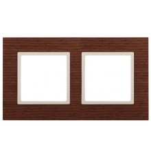 14-5302-09 Рамка на 2 поста, дерево, Эра Elegance, дуб+сл.кость  Б0034574  ЭРА