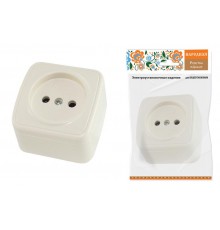 Розетка 2П открытой установки IP20 10А, сл. кость "Дача" Народная  SQ1824-0020  TDM