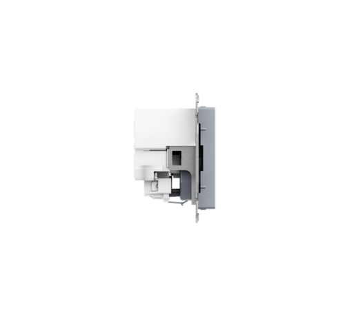 Механизм розетки с USB-A+С - 2шт, 16А, с заземлением, со шторками, алюминий Эпика EKF  UP1-SOA-111-USBA+USBC  EKF